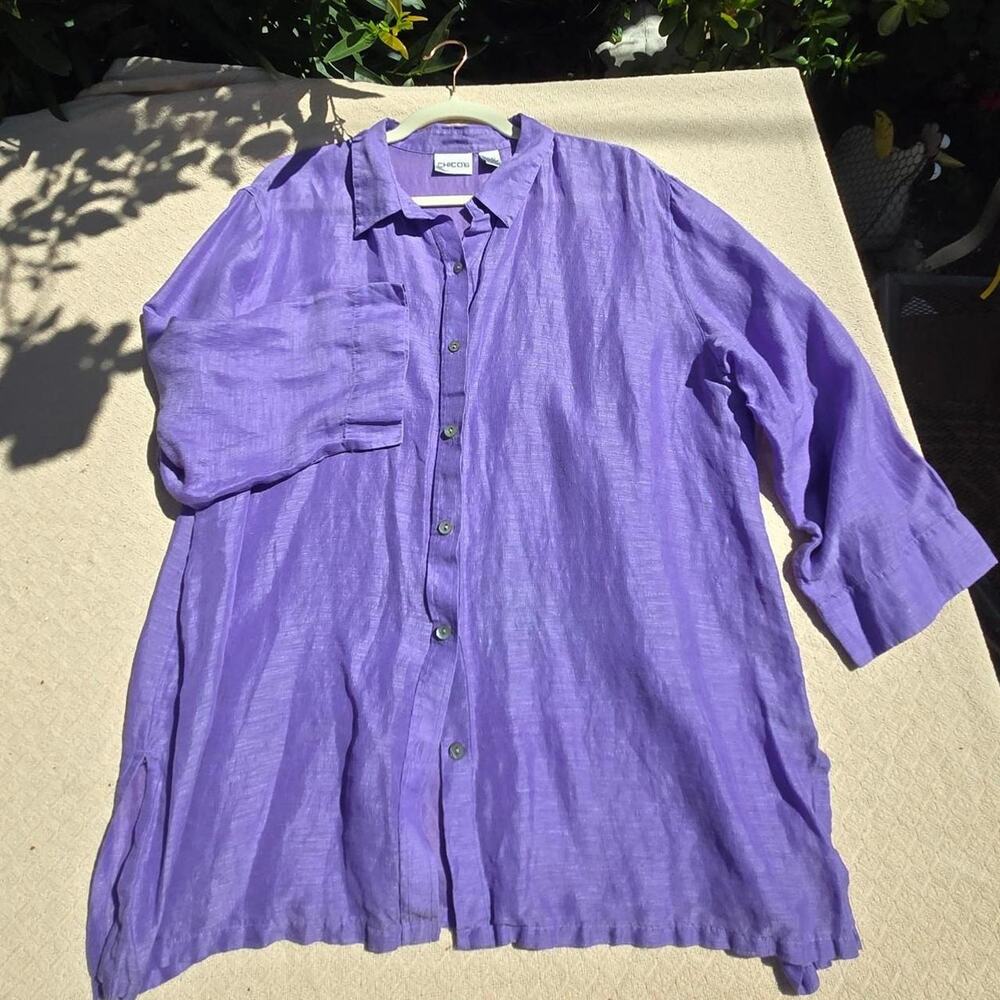 Beautiful chicos pure linen button up